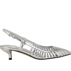Calvin Klein Movella Silver Slingback Kitten Heel sz 8